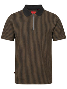  WAFFLE ON JACQUARD ZIP POLO