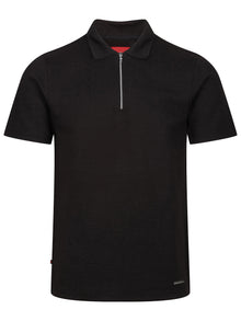  GILBRALTAR WAFFLE JACQUARD ZIP POLO
